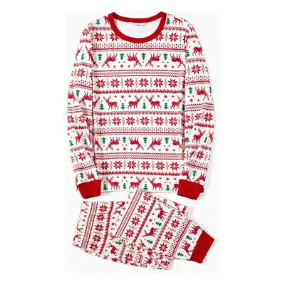 Christmas Reindeer and Snowflake Patterned Family Matching Pajamas Sets