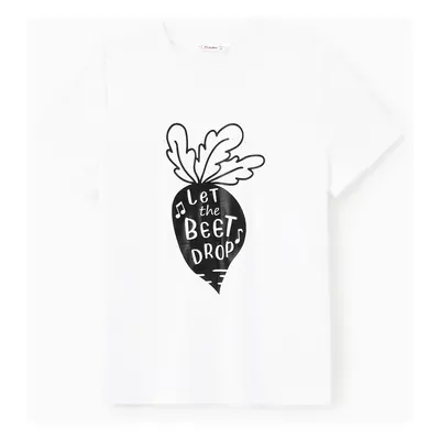 Family Matching Short Sleeves Round Neck Text Print Beet Graphic Tee