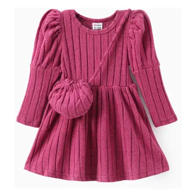 Baby Girl 2pcs Puff-sleeve Dress with Bag