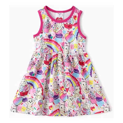 Care Bears Toddler Girls 1pc Rainbow Character Striped Print Sleeveless Dress