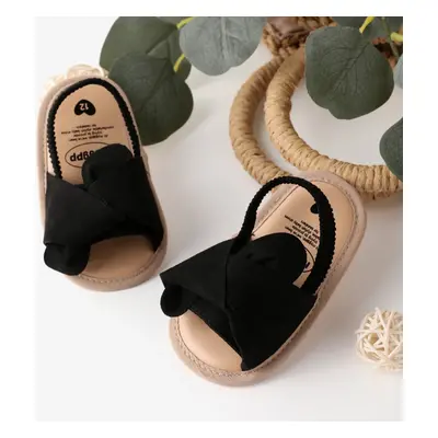 Baby/Toddler Girl Solid Color Elastic Band Leather Pre-Walker Shoes