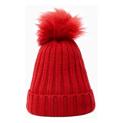 Red Christmas Hat Matching Family Cute Fleece-lining Knitted Hat for Mom and Daughter