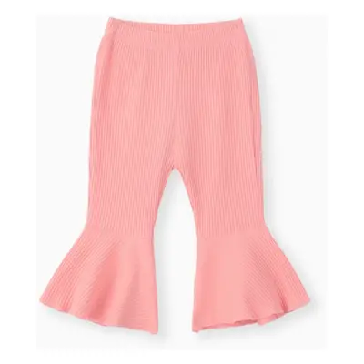 Baby Girl Solid Basic Ribbed Pants