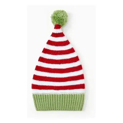 Christmas Hat Crochet Red&Green Striped Knit Hat Matching for Family