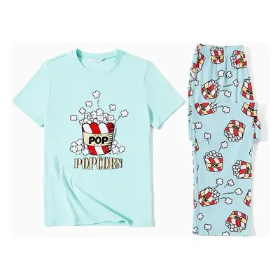 Christmas Family Matching Popcorn Print Short-sleeve Cotton Pajamas Sets