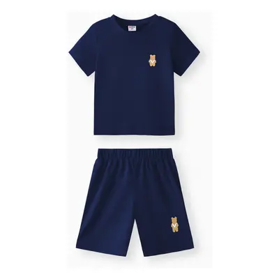 Toddler Boy 2pcs Casual Solid Tee and Shorts Set