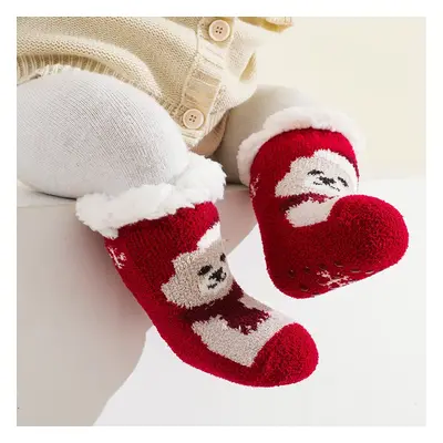 Baby Christmas Pattern Plush Thermal Thick Socks