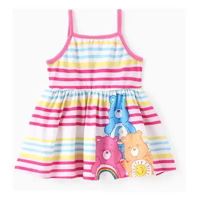 Care Bears Baby Girl Colorful Striped or Allover Print Cami Dress