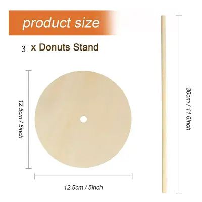 3pcs donut wooden stand holiday party donut storage rack