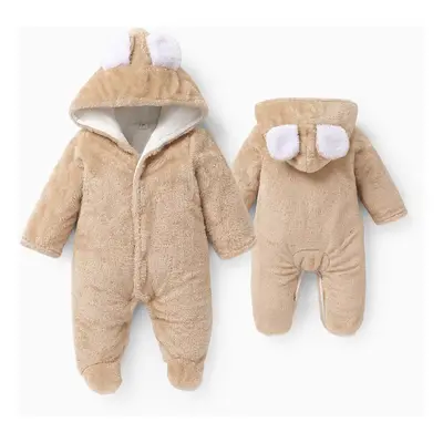 Baby Boy/Girl Bear Style Hooded Fleece Jumpsuit