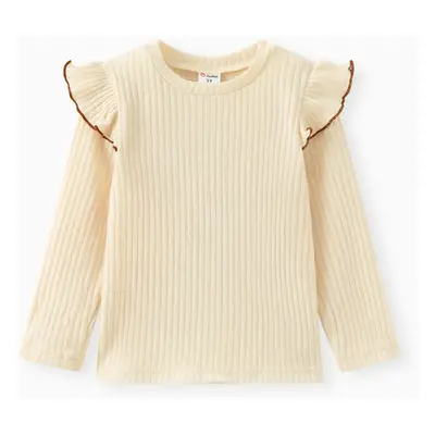 Toddler Girl Ruffled Ribbed Long-sleeve Tee