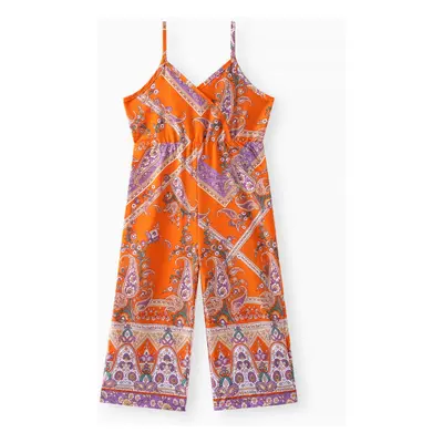 Toddler Girl Boho Exotic Graphic Slip Jumpsuits