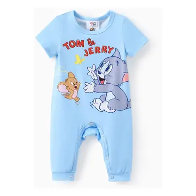 Tom and Jerry Baby Boys/Girls 1pc Character Print Long-Leg Romper