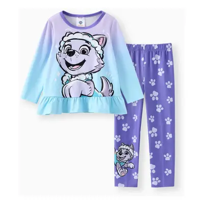 PAW Patrol Toddler Girls 2pcs Rainbow/Gradient Ruffled Top with Leggings Set