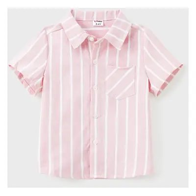 Family Matching Sets Light Pink Striped Shirt or Belted Button Co-ord Set With Pockets