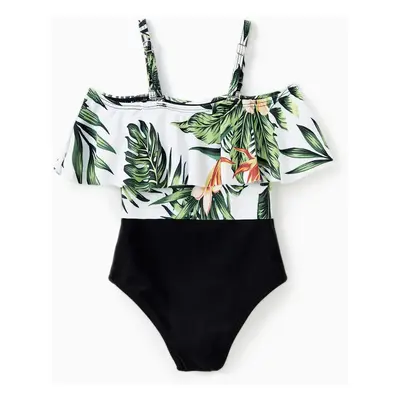 One Piece Plant Printed Family Matching Swimsuit