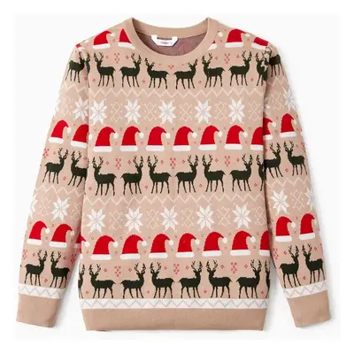 Christmas Sweater for Family Reindeer Clothes Long Sleeves Tops