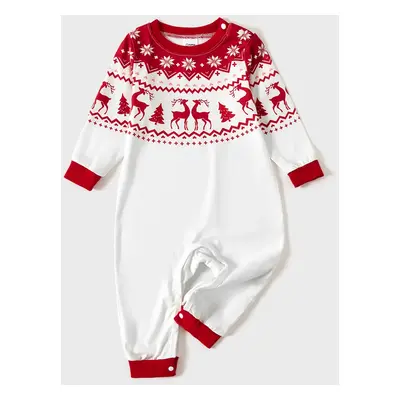 Christmas Reindeer and Snowflake Print Family Matching Pajamas Sets