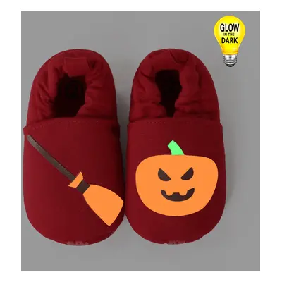 Halloween Baby Glow In The Dark Pumpkin Print Prewalker Shoes