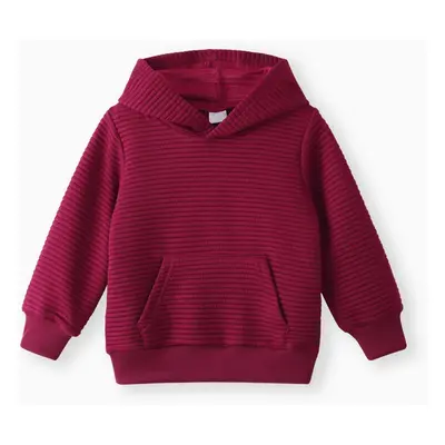 Toddler Boy/Girl Solid Color Textured Hoodie Sweatshirt