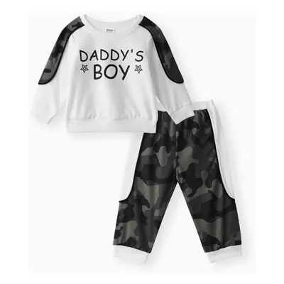 2pcs Baby Boy Casual Style Camouflage Set