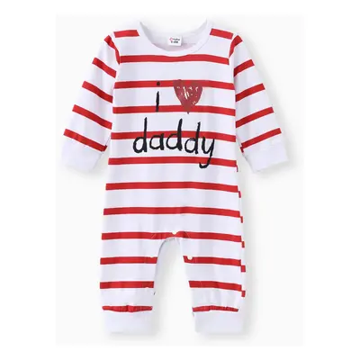 Baby Boy/Girl 95% Cotton Long-sleeve Love Heart Letter Print Stars/Striped Jumpsuit