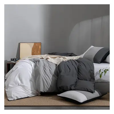 2/3pcs Minimalist Solid Color Brushed Bedding Set with Duvet Cover