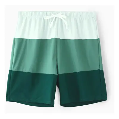 Family Matching Colorblock Swim Trunks or Wrap Side V-Neck Swimsuit