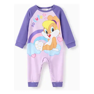 Looney Tunes Baby Boy/Girl 1pc Character Pattern Colorblock Long-sleeve Jumpsuit