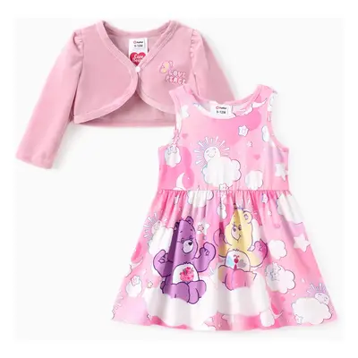 Care Bears Baby/Toddler Girl 2pcs Dress and Velvet Jacket Set