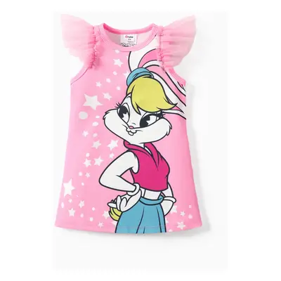 Looney Tunes 1pc Toddler Girls Character Ruffled Mesh-Sleeve Dress