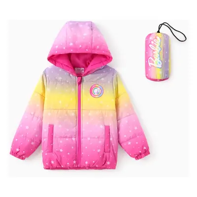 Barbie Outfit Toddler/Kid Girl 2pcs Stars Gradient Print Hooded Jacket Coat With Storage Bag