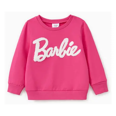 Barbie Sweatshirt Mommy and Me Letter Embroidered Long-sleeve Cotton