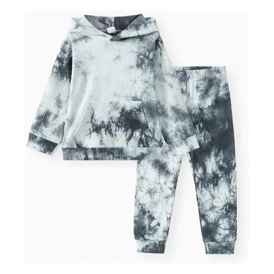 2-piece Toddler Girl/Boy Tie Dye Hoodie Sweatshirt and Pants Set