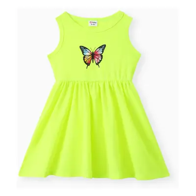 Toddler Girl Butterfly Print Tank Dress