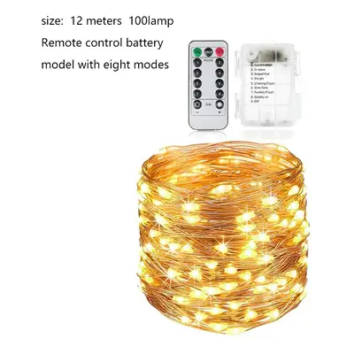 Solar-Powered LED Copper Wire Lights String, Outdoor Yard Decoration