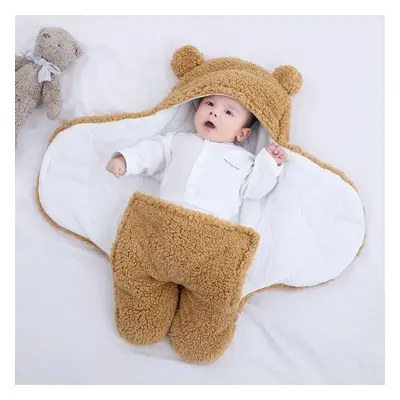 Baby Winter Cotton Plush Hooded Swaddles