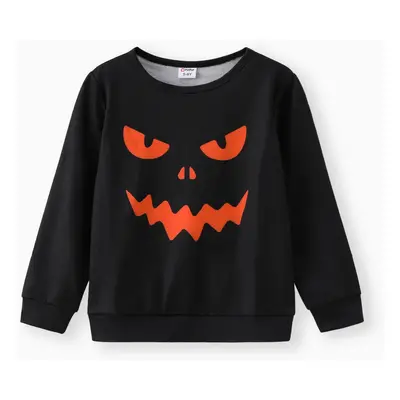 Kid Boy Halloween Graphic Print Pullover Sweatshirt