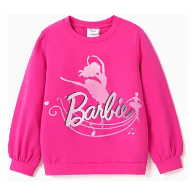 Barbie Kid Girl 2pcs Figure Letter Print Long-sleeve Top or Naia™ Dolphin Shorts