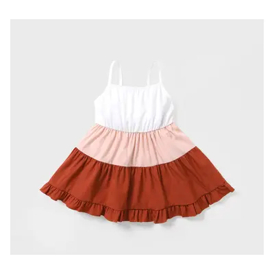 Girl's Avant-garde Dress with Hanging Strap - Solid Color, 1pc, Polyester, Baby Dresses