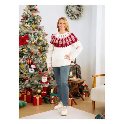 Christmas Nutcracker Sweater Red&White Knit Matching Tops For Family