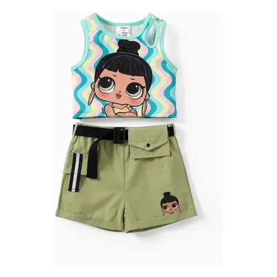 L.O.L. Surprise 2pcs Toddler/Kids Girls Character Waist Bag Cargo Shorts Set