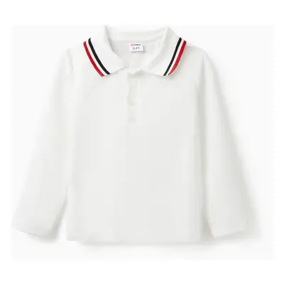 Toddler Boy Striped Long-sleeve Polo Tee