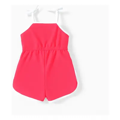 Baby Girl Two Tone Sleeveless Cami Romper