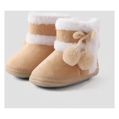 Christmas Baby & Toddler Pompom Decor Plush Prewalker Shoes