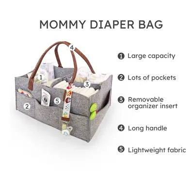 Large Cloth Storage Capacity Baby Bag Foldable Baby Large Size Diaper Caddy