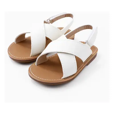 Toddler/Kid Girl Casual Cross Strap Velcro Leather Sandals