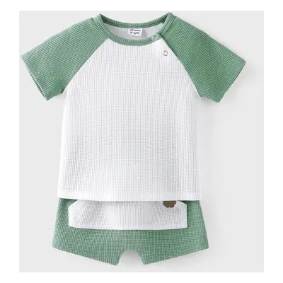 Baby Boy/Girl 2pcs Solid Color Tee and Shorts Set