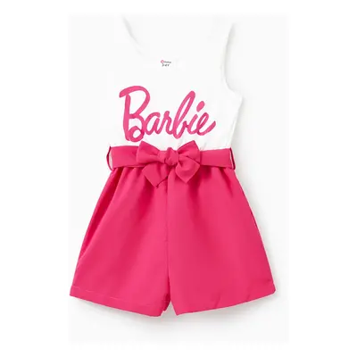 Barbie Mommy and Me Letter Print Belted Combo Tank Rompers