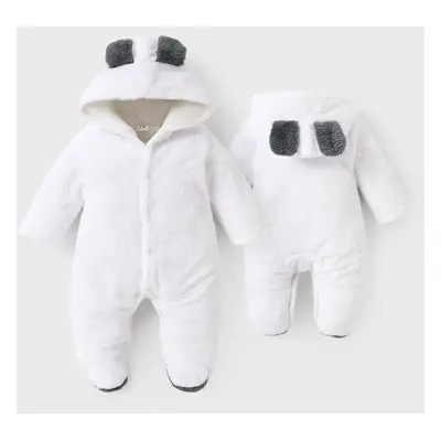 Baby Boy/Girl Bear Style Hooded Fleece Jumpsuit